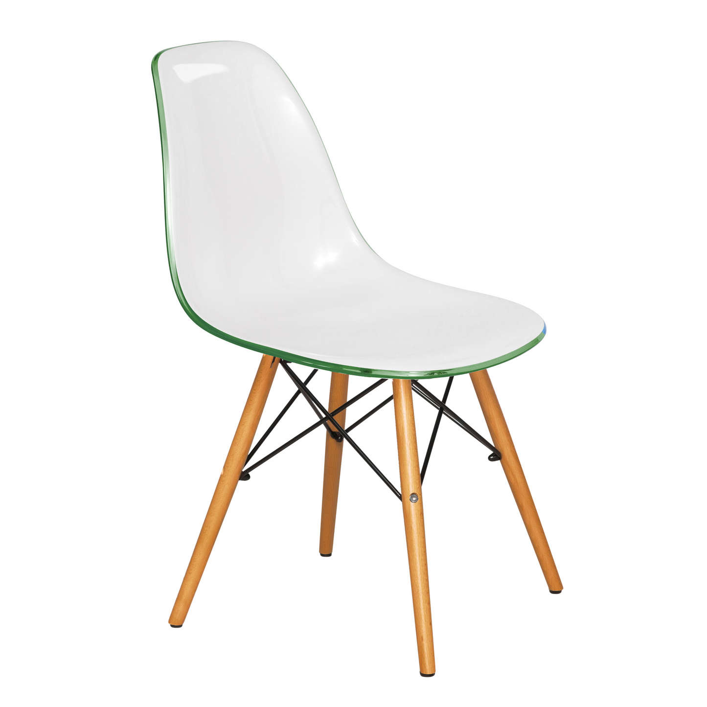 Cresco Modern Dining Chair Molded Side Chair with Wooden Base