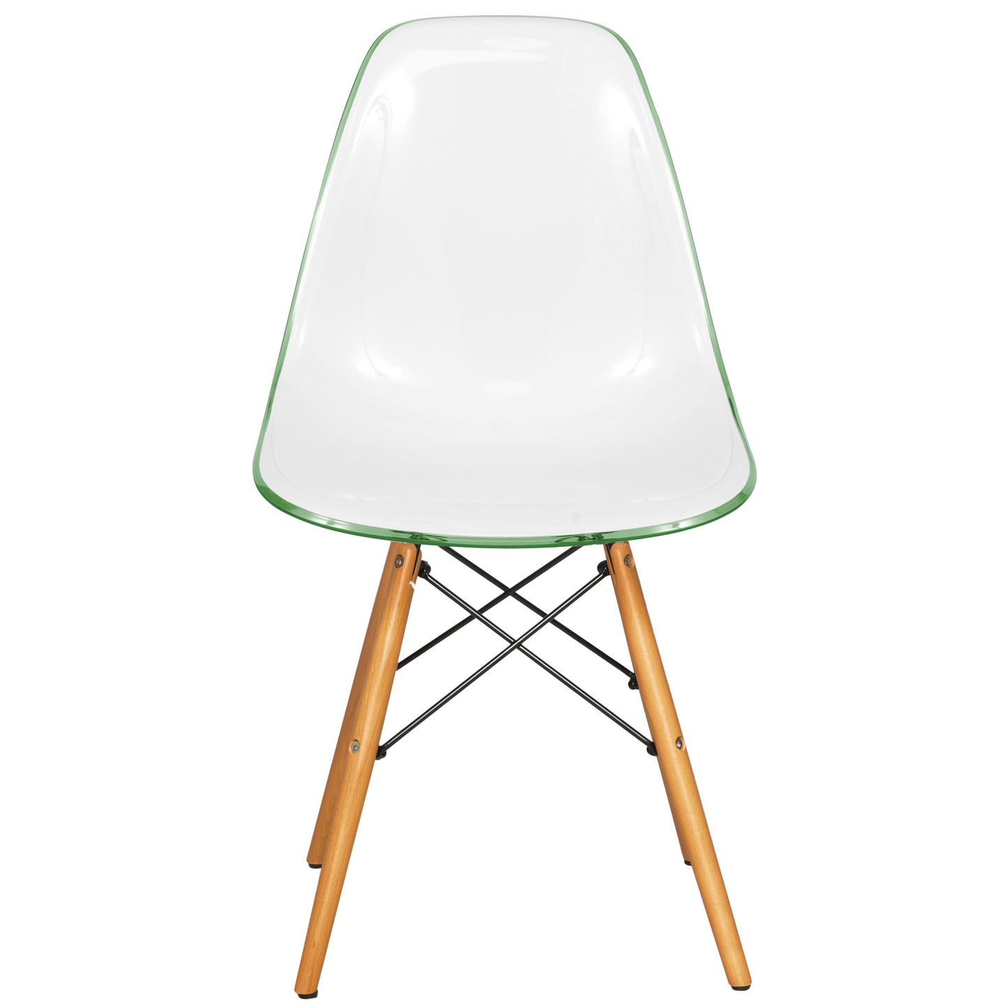Cresco Modern Dining Chair Molded Side Chair with Wooden Base