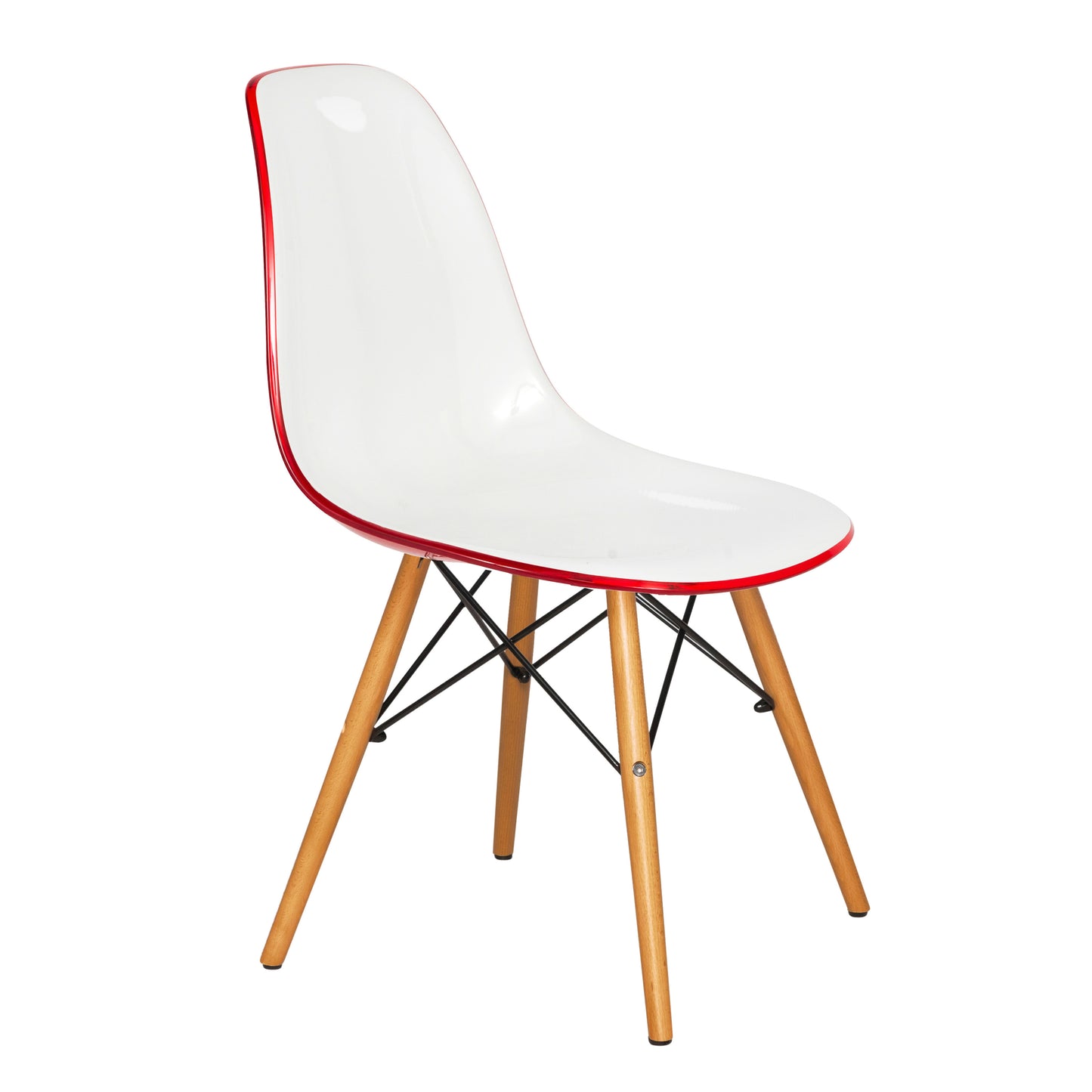 Cresco Modern Dining Chair Molded Side Chair with Wooden Base