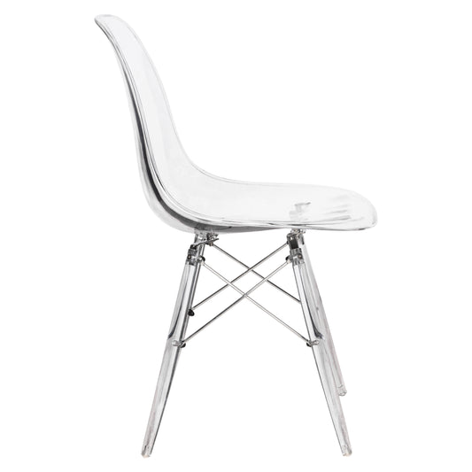 Cresco Modern Dining Chair Molded Side Chair with Acrylic Base
