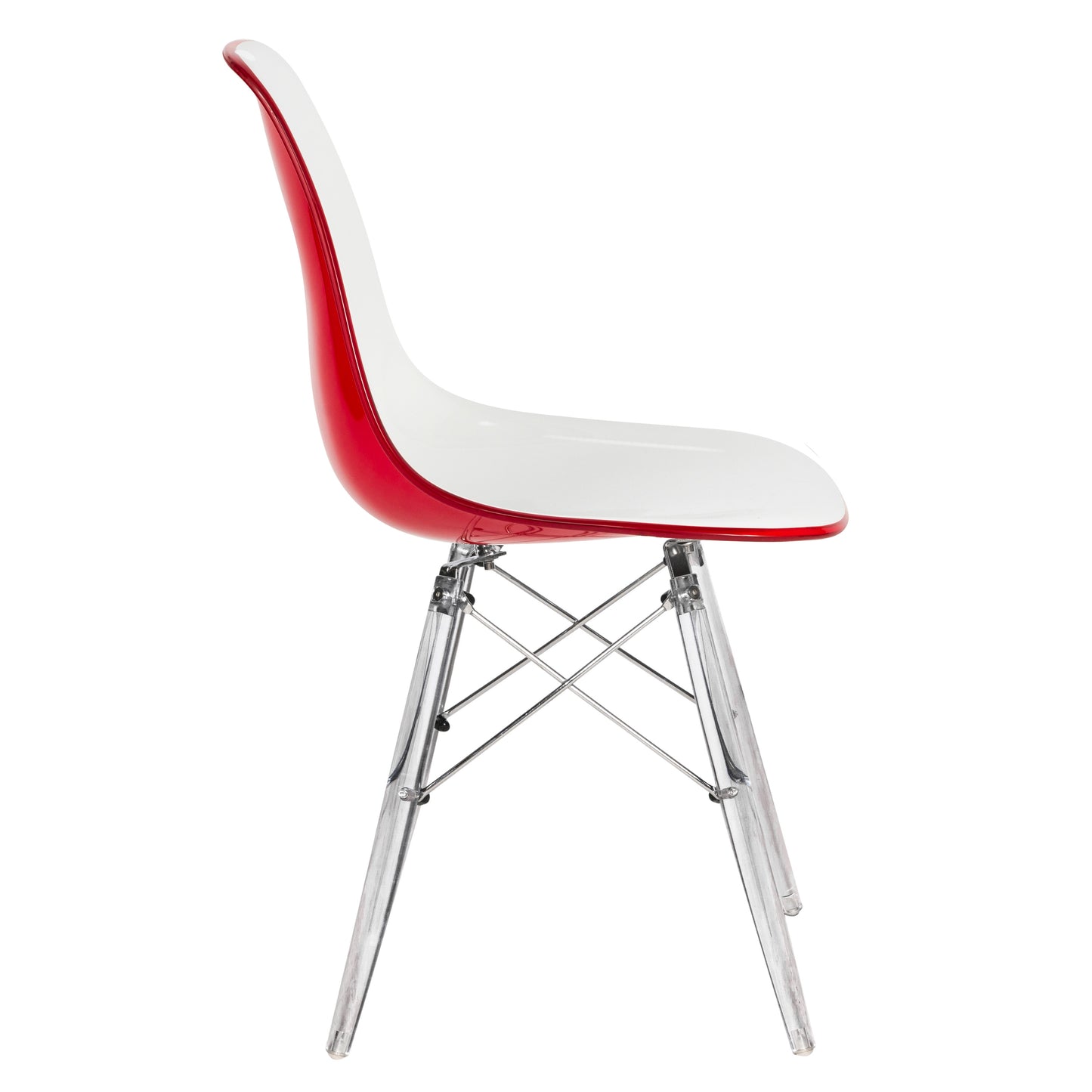 Cresco Modern Dining Chair Molded Side Chair with Acrylic Base