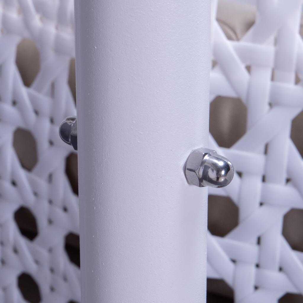 Modern White Wicker Hanging Double Seater Egg Swing Chair