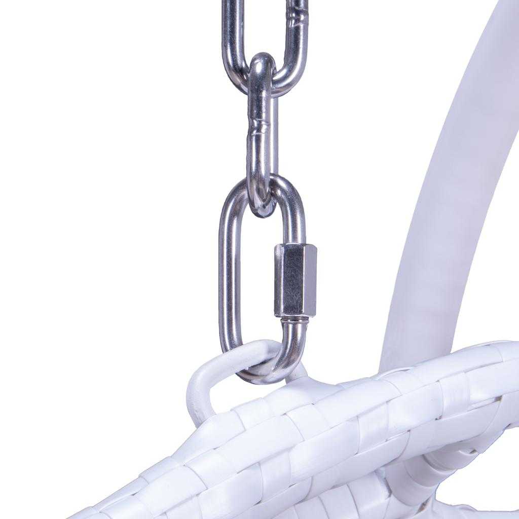 Modern White Wicker Hanging Double Seater Egg Swing Chair