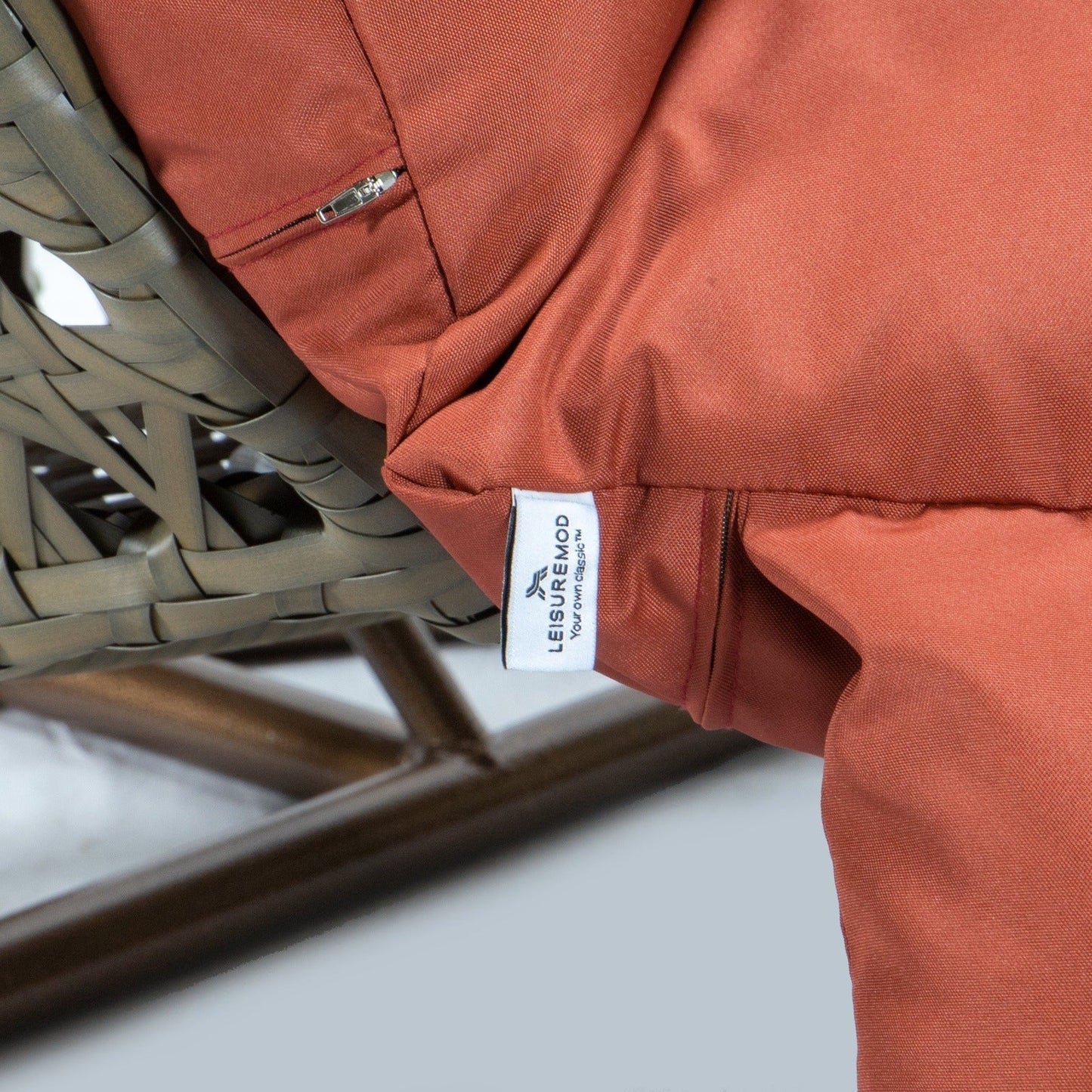 Modern Beige Wicker Hanging Double Seater Egg Swing Chair