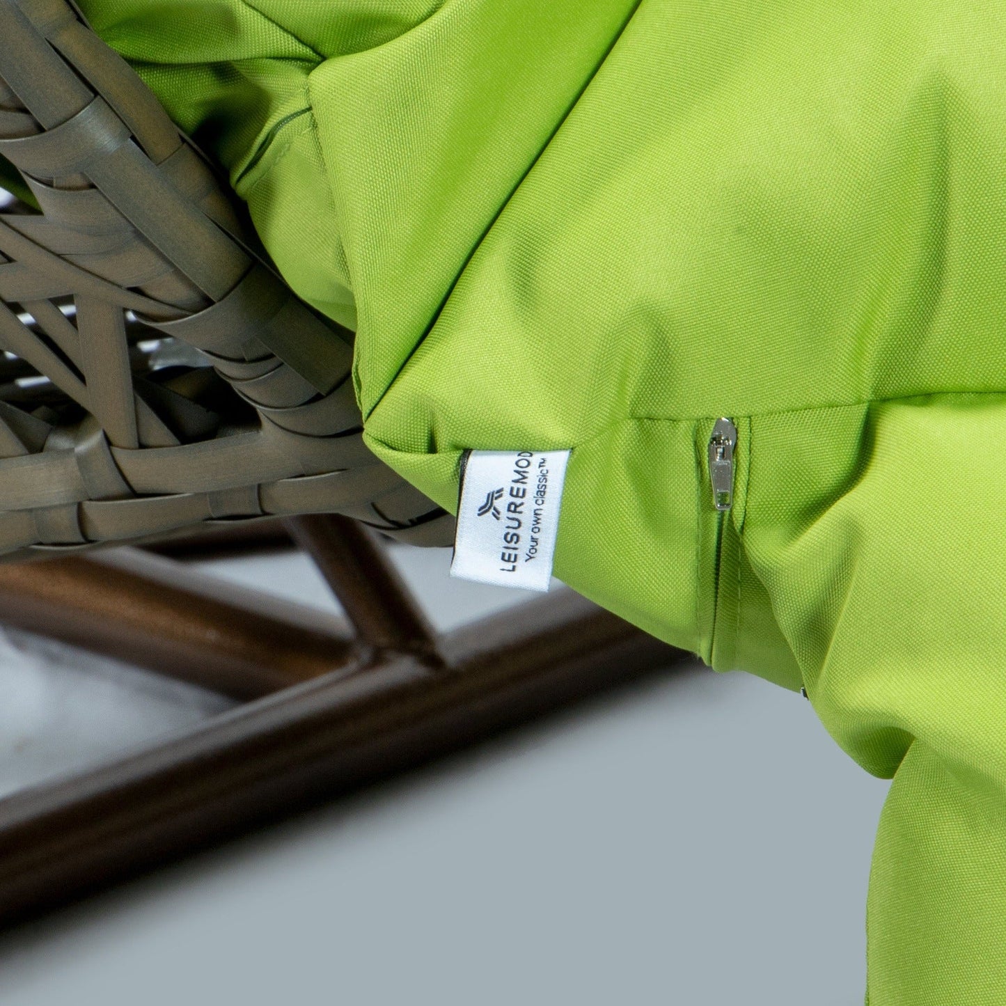 Modern Beige Wicker Hanging Double Seater Egg Swing Chair