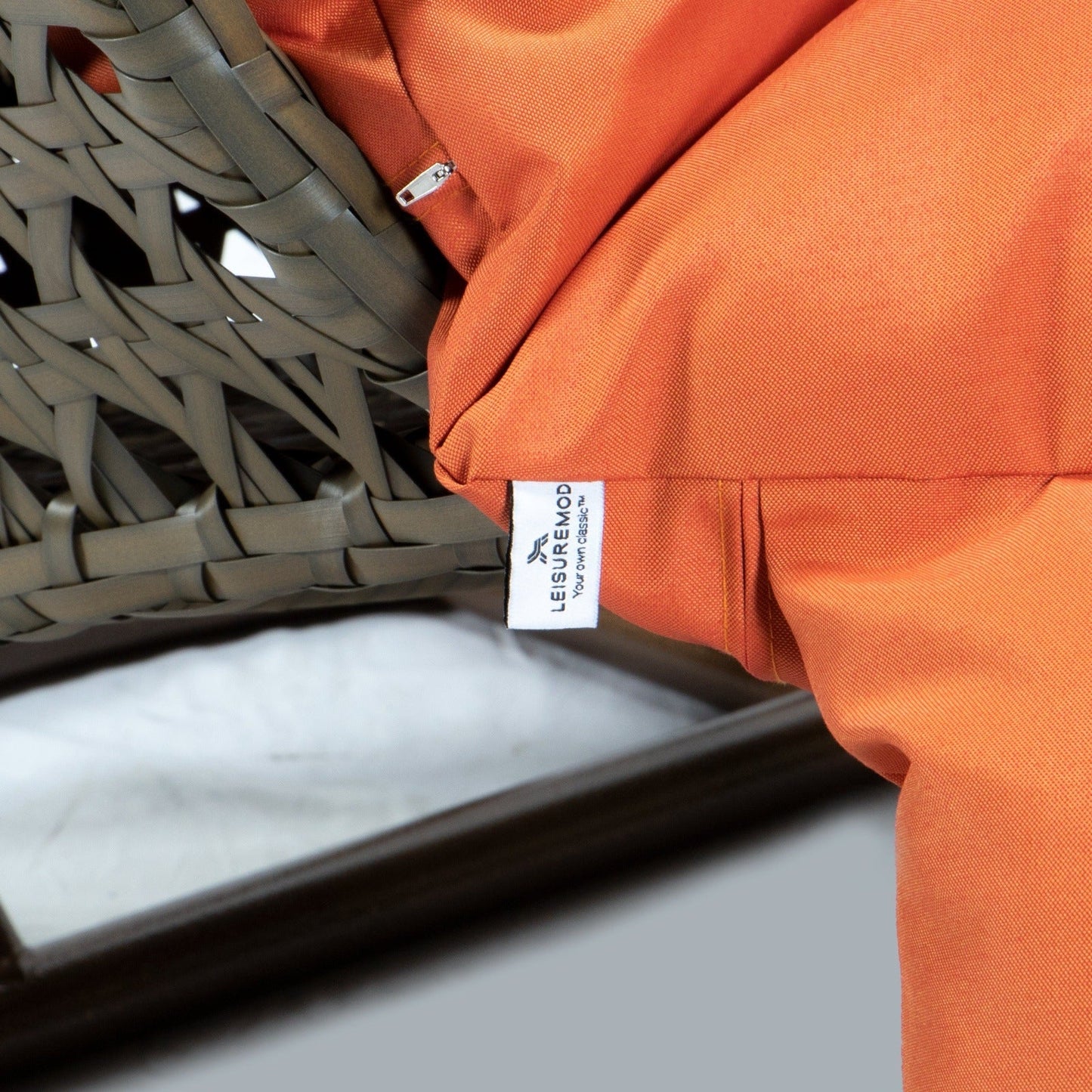 Modern Beige Wicker Hanging Double Seater Egg Swing Chair