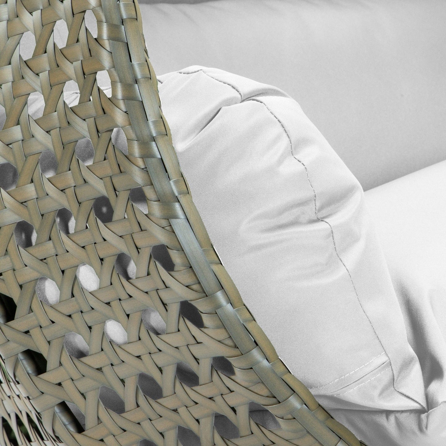 Modern Beige Wicker Hanging Double Seater Egg Swing Chair