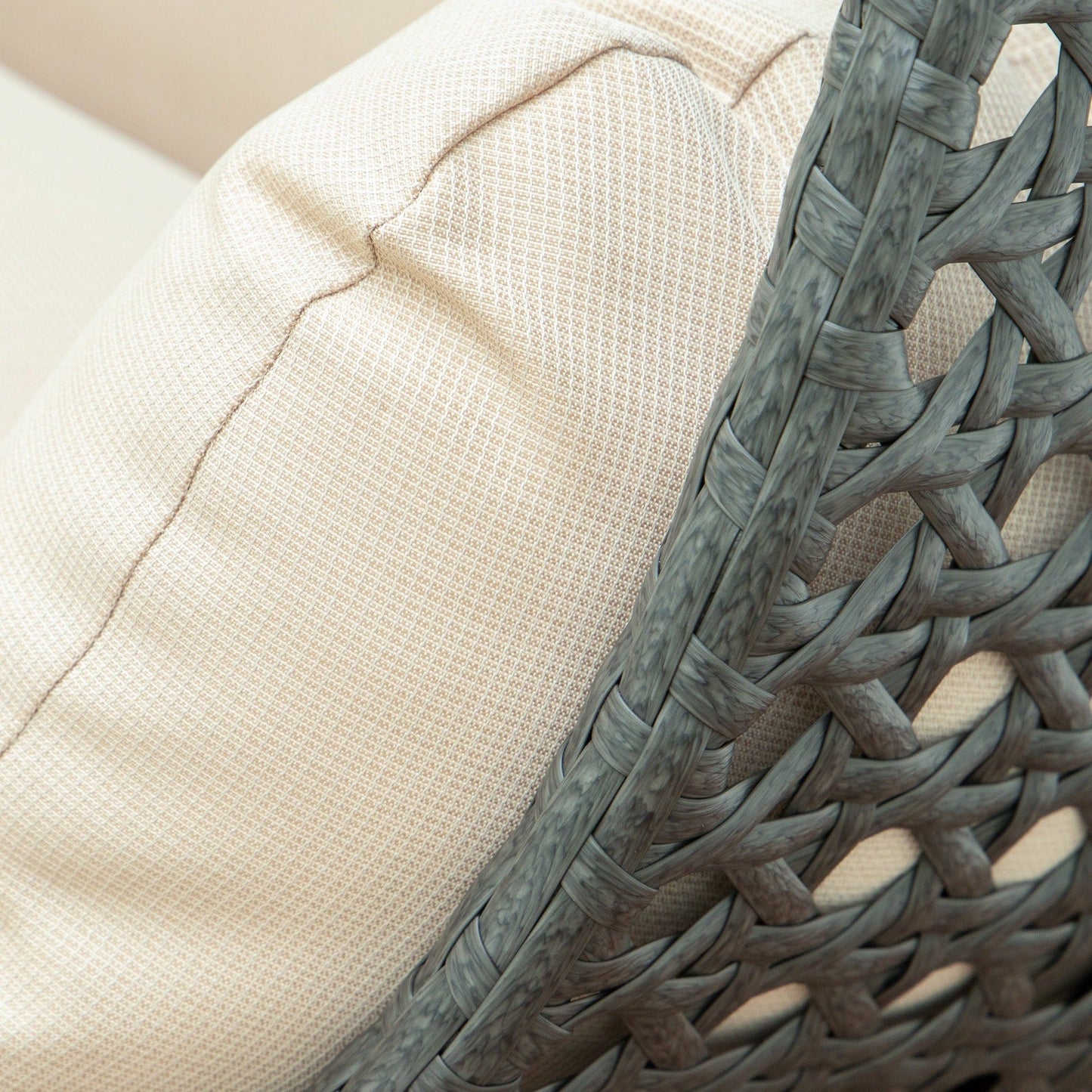 Modern Charcoal Wicker Hanging Double Seater Egg Swing Chair