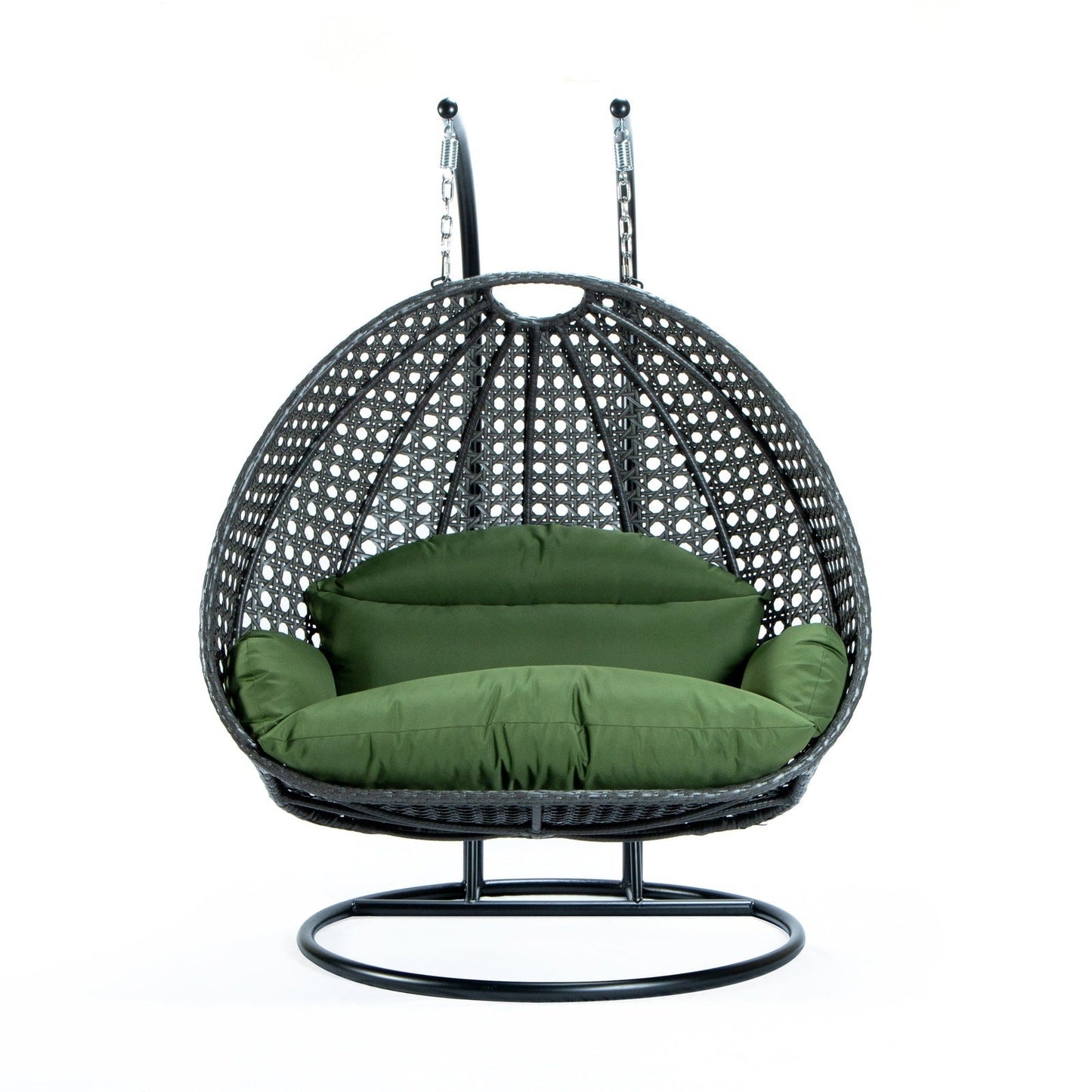 Modern Charcoal Wicker Hanging Double Seater Egg Swing Chair
