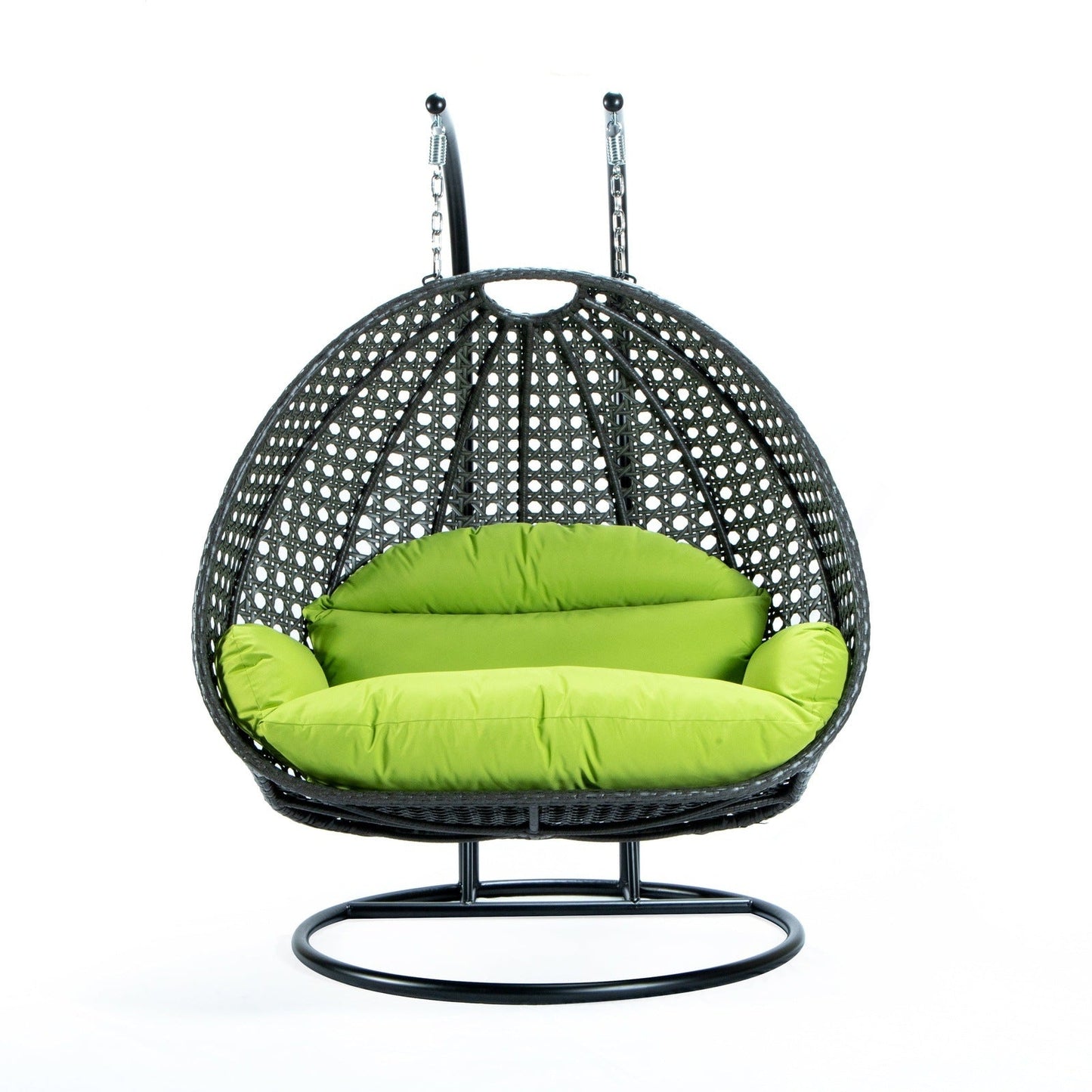 Modern Charcoal Wicker Hanging Double Seater Egg Swing Chair
