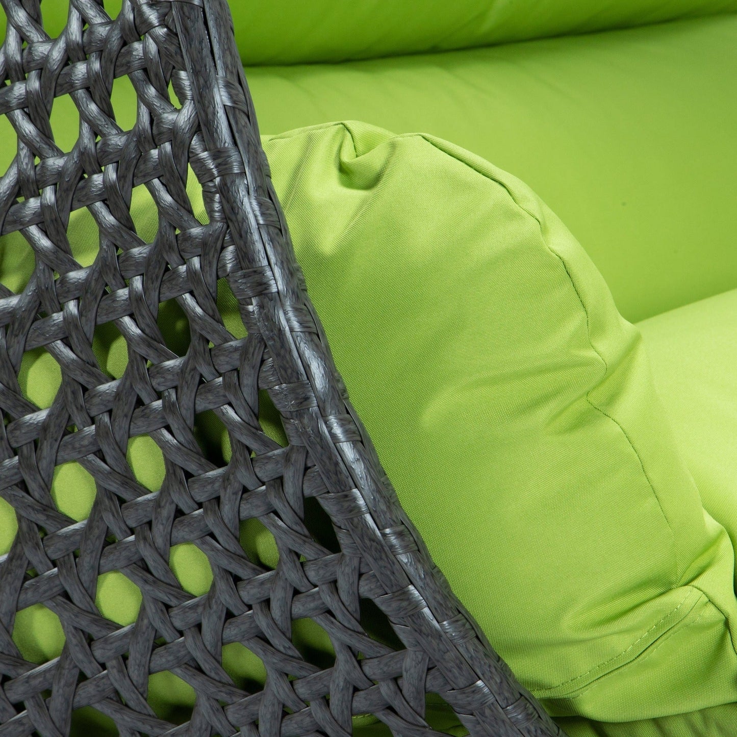 Modern Charcoal Wicker Hanging Double Seater Egg Swing Chair