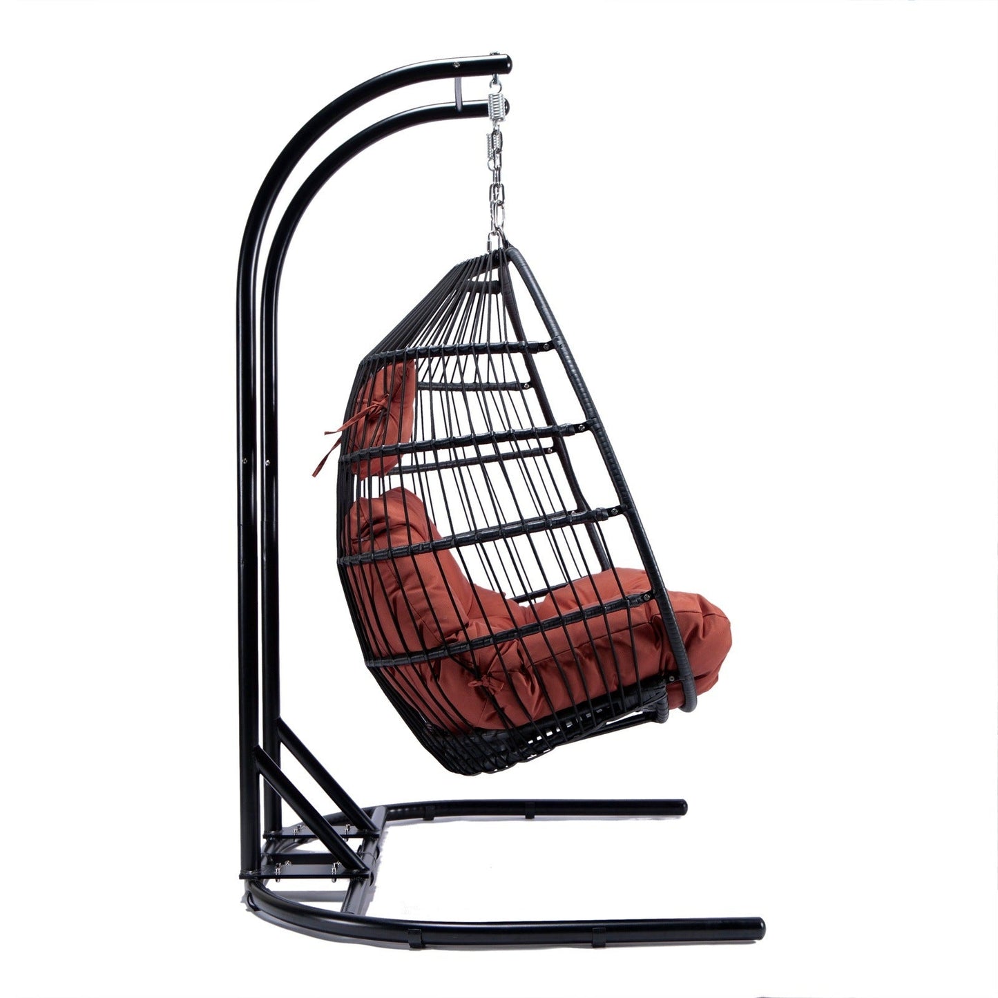 Wicker 2 Person Double Folding Hanging Egg Swing Chair