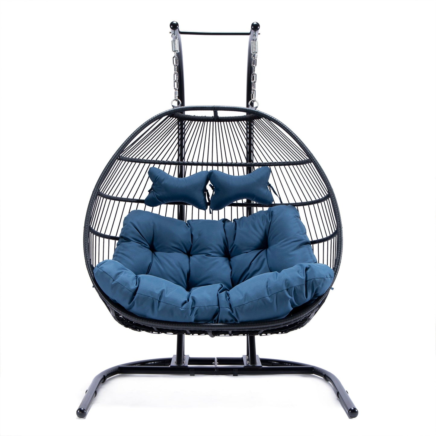 Wicker 2 Person Double Folding Hanging Egg Swing Chair