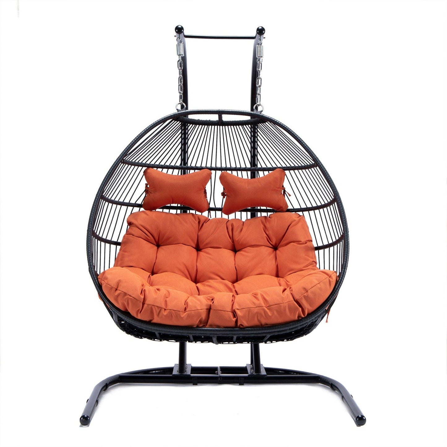 Wicker 2 Person Double Folding Hanging Egg Swing Chair