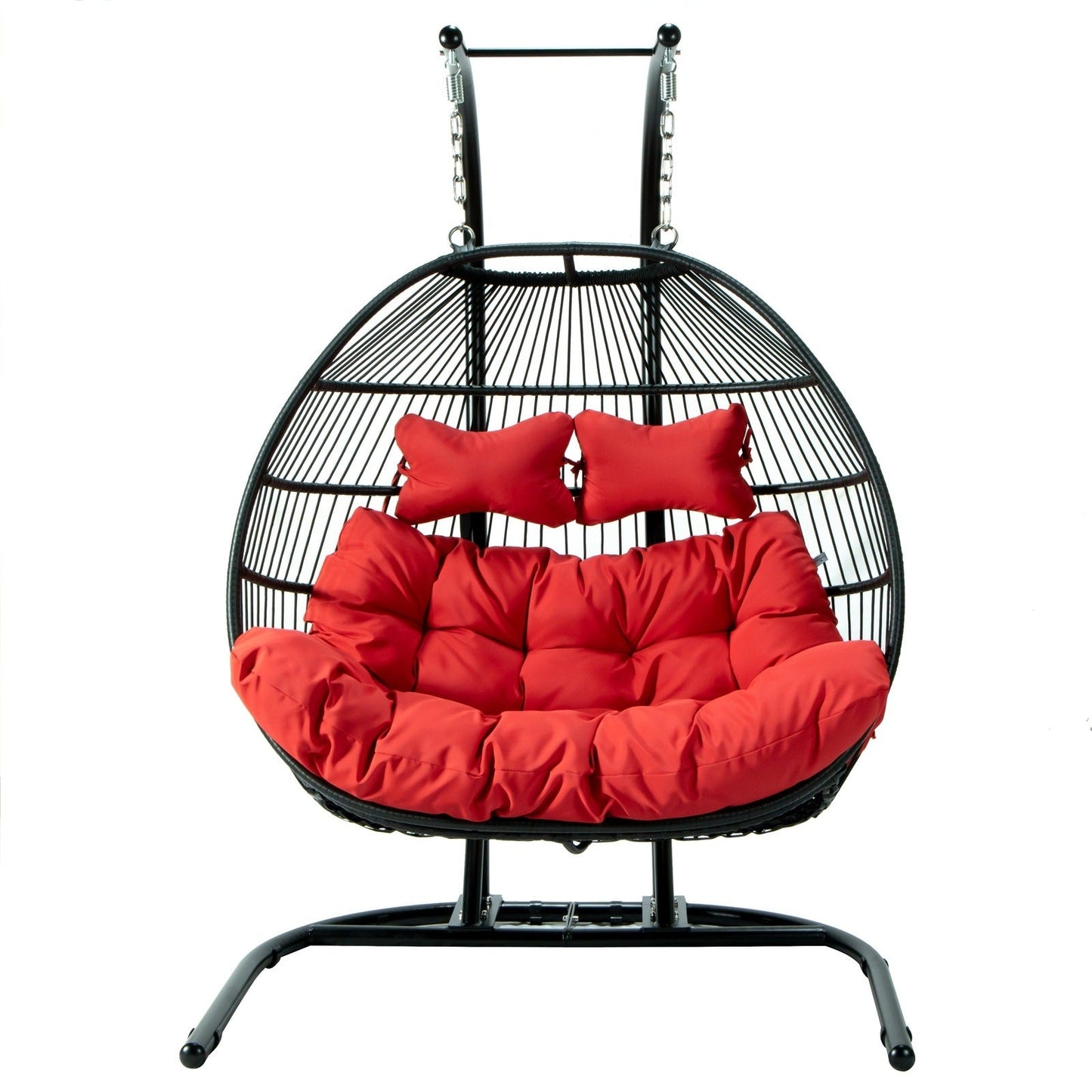Wicker 2 Person Double Folding Hanging Egg Swing Chair
