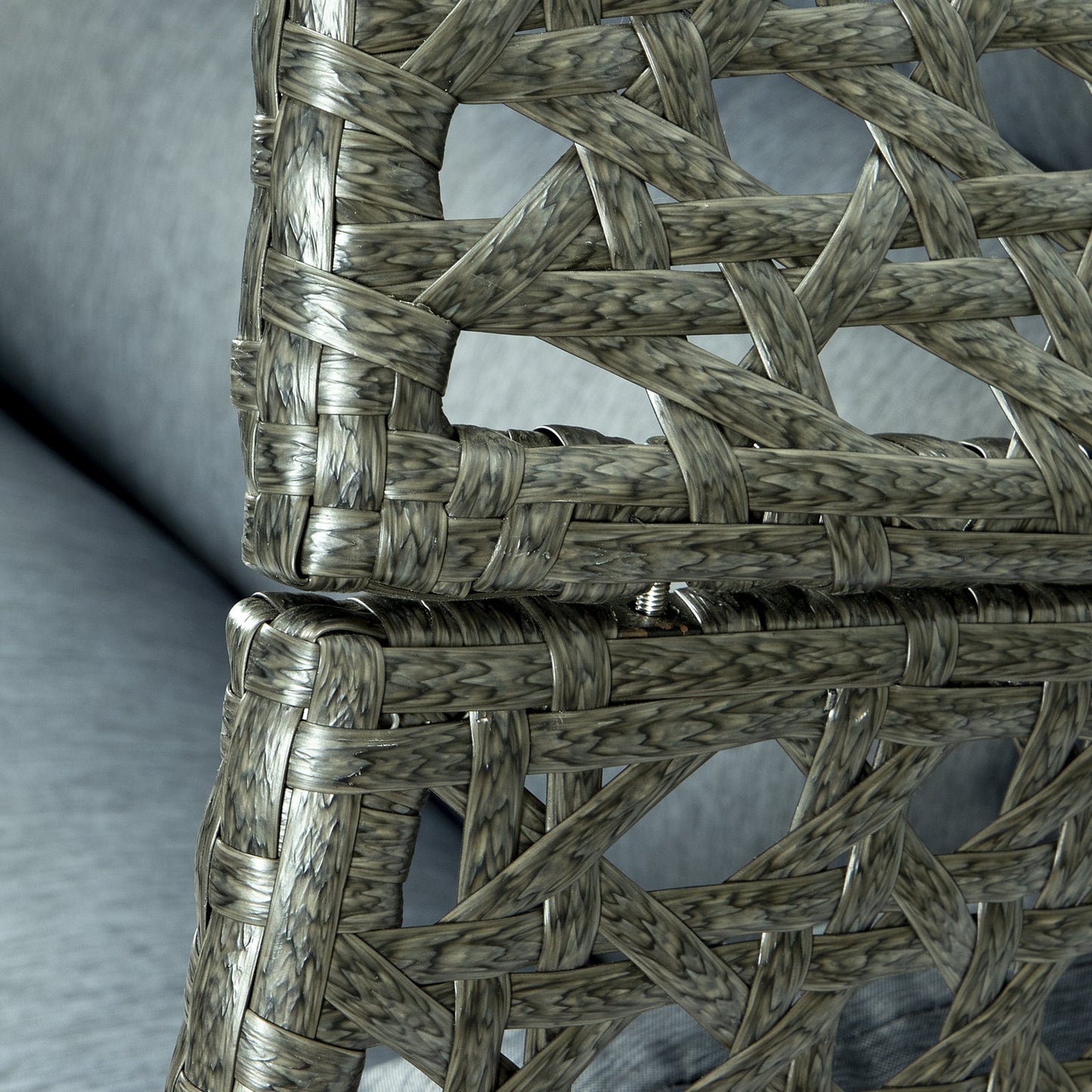 Wicker Hanging Double Egg Charcoal Swing Chair with an Iron Base