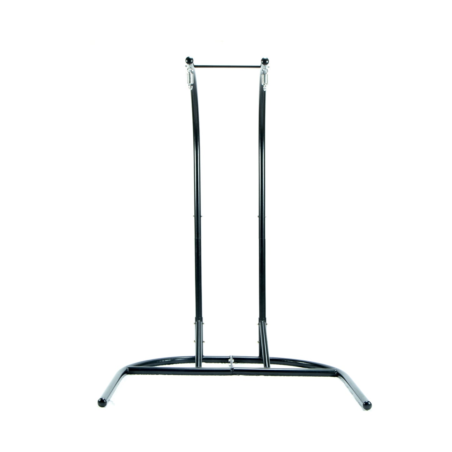 Wicker Hanging Double Egg Charcoal Swing Chair with an Iron Base