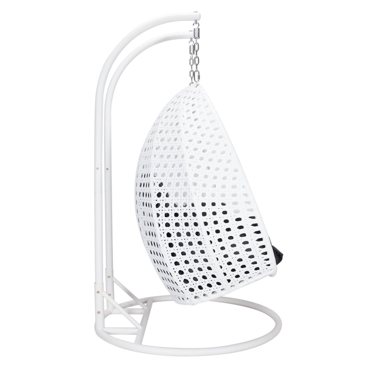 Modern White Wicker Hanging Double Seater Egg Swing Chair