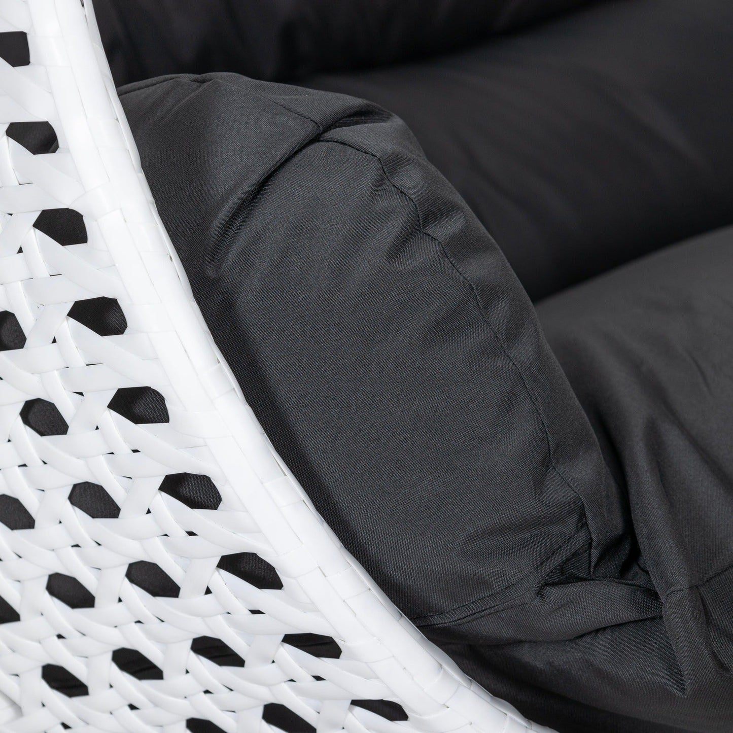 Modern White Wicker Hanging Double Seater Egg Swing Chair