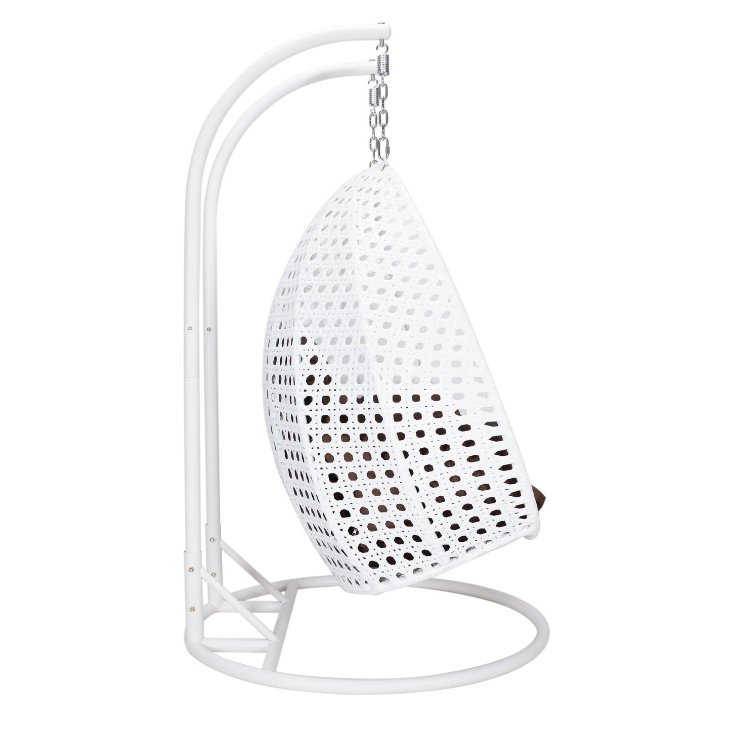 Modern White Wicker Hanging Double Seater Egg Swing Chair