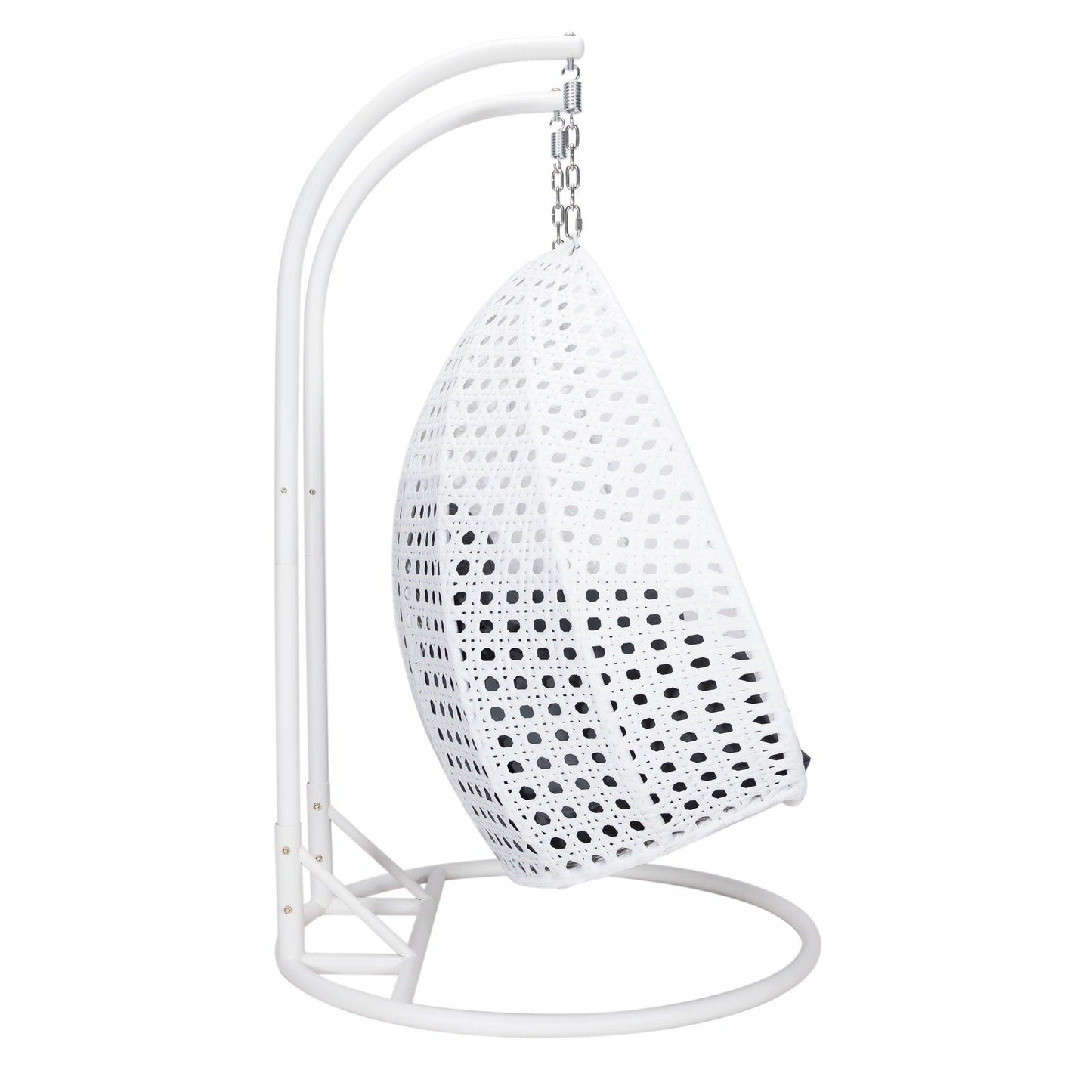 Modern White Wicker Hanging Double Seater Egg Swing Chair
