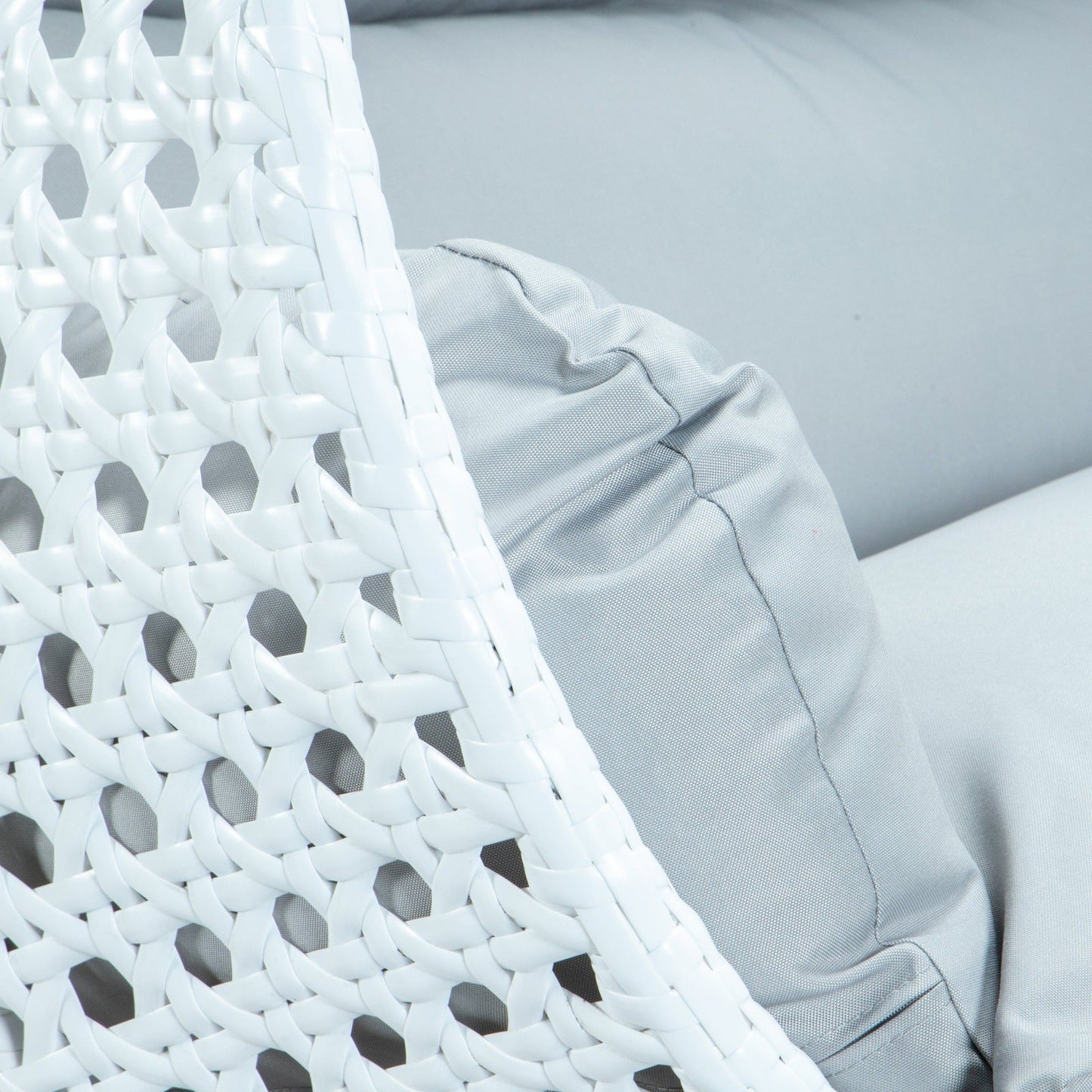 Modern White Wicker Hanging Double Seater Egg Swing Chair