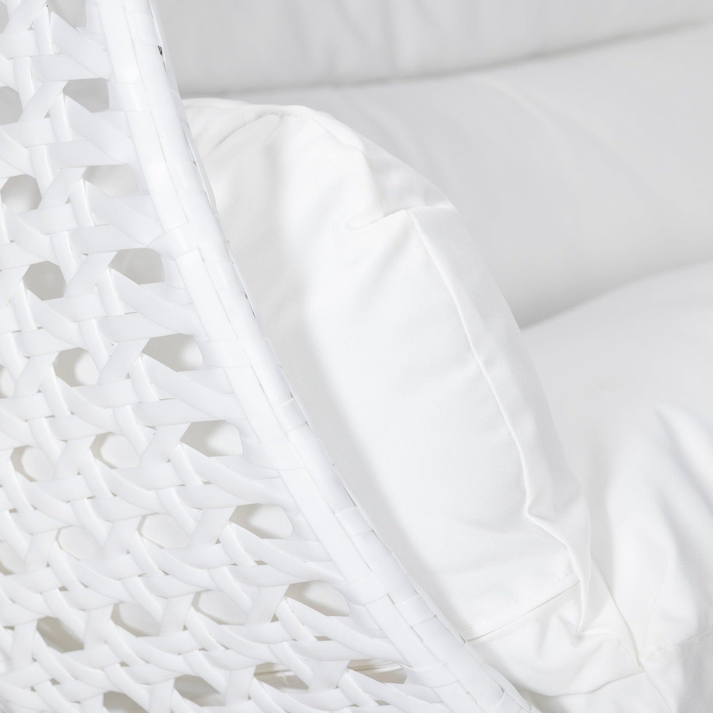 Modern White Wicker Hanging Double Seater Egg Swing Chair