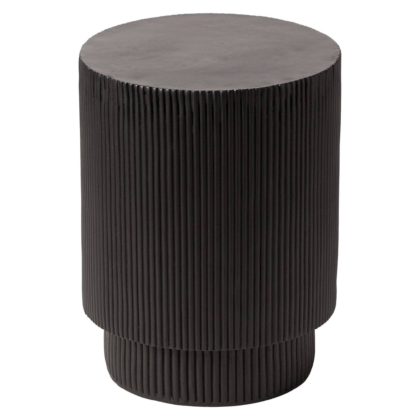 Eden Series Side Table in Fiberstone Round Accent Table for Home, Living Room, Indoor, and Outdoor