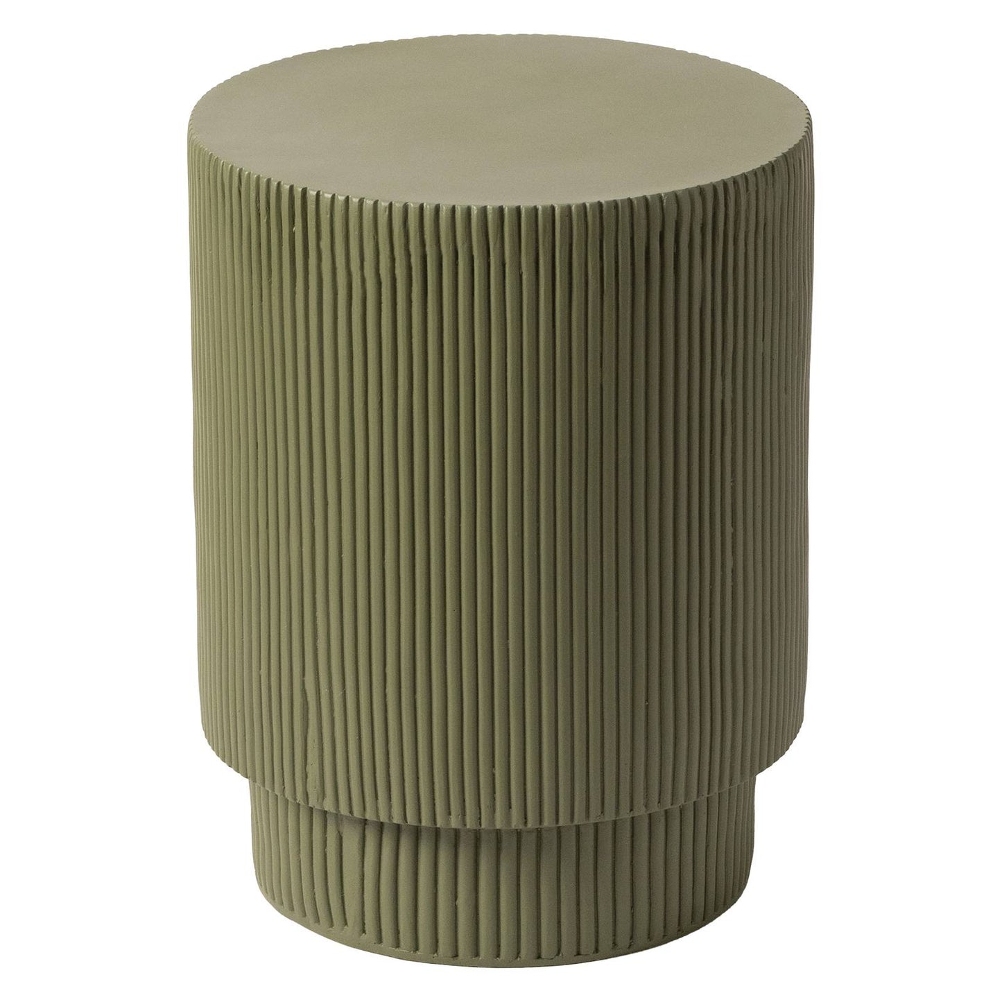 Eden Series Side Table in Fiberstone Round Accent Table for Home, Living Room, Indoor, and Outdoor