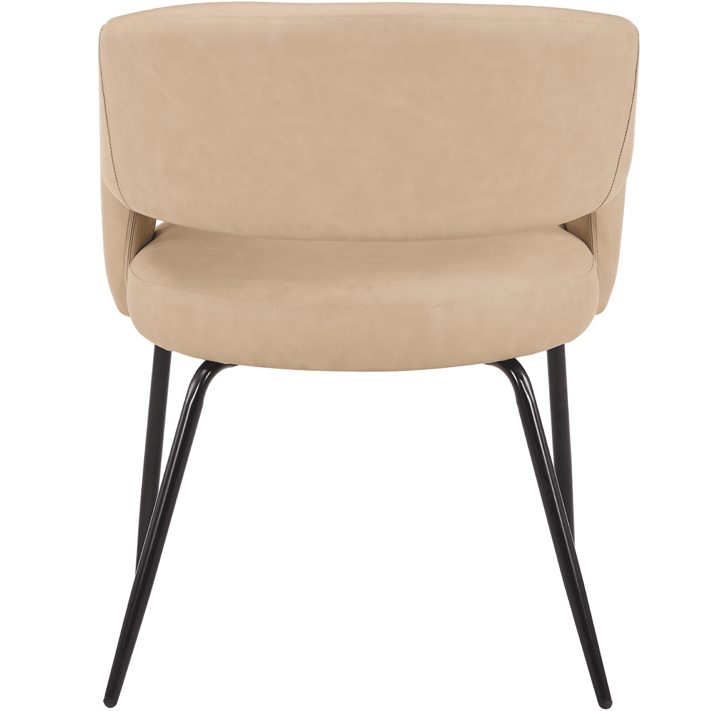 Gavin Dining Chair Upholstered in Leather/Velvet with Open Curved Backrest in Black Iron Set of 4