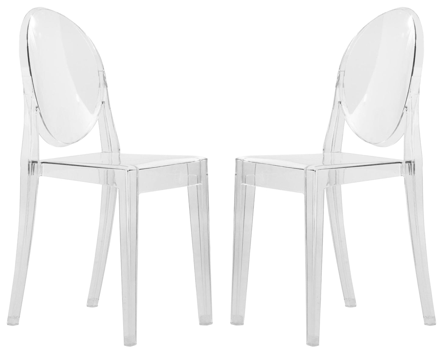 Marion Modern Transparent Acrylic Dining Chair, Set of 2