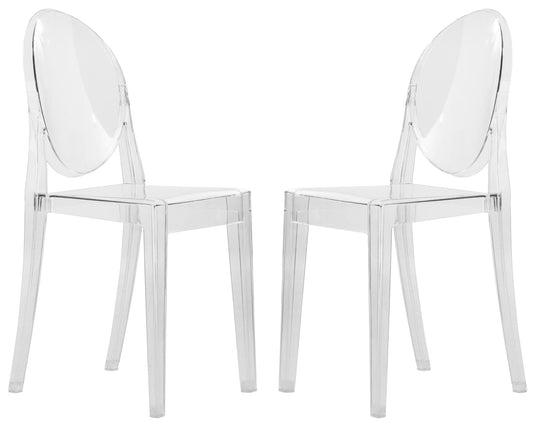 Marion Modern Transparent Acrylic Dining Chair, Set of 2