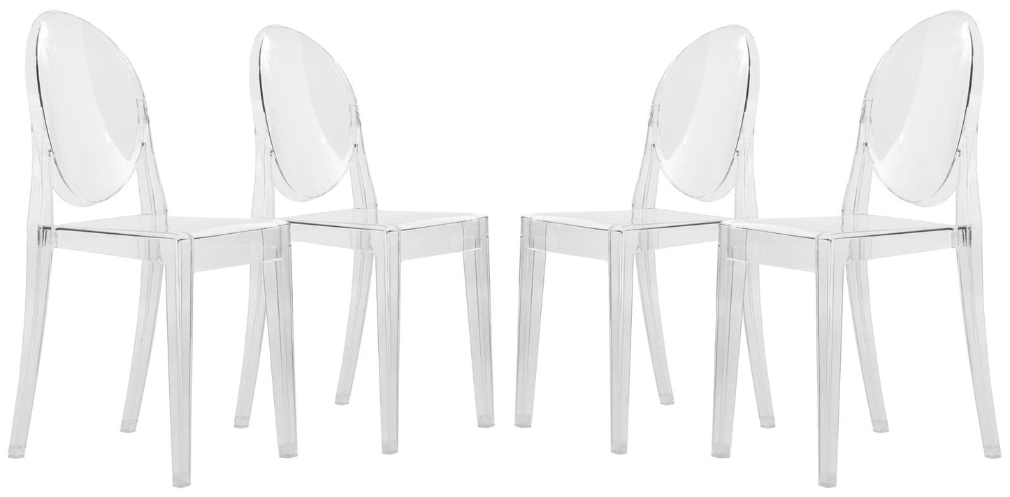 Marion Modern Transparent Acrylic Dining Chair, Set of 4