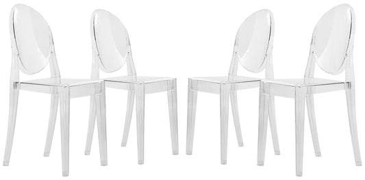 Marion Modern Transparent Acrylic Dining Chair, Set of 4