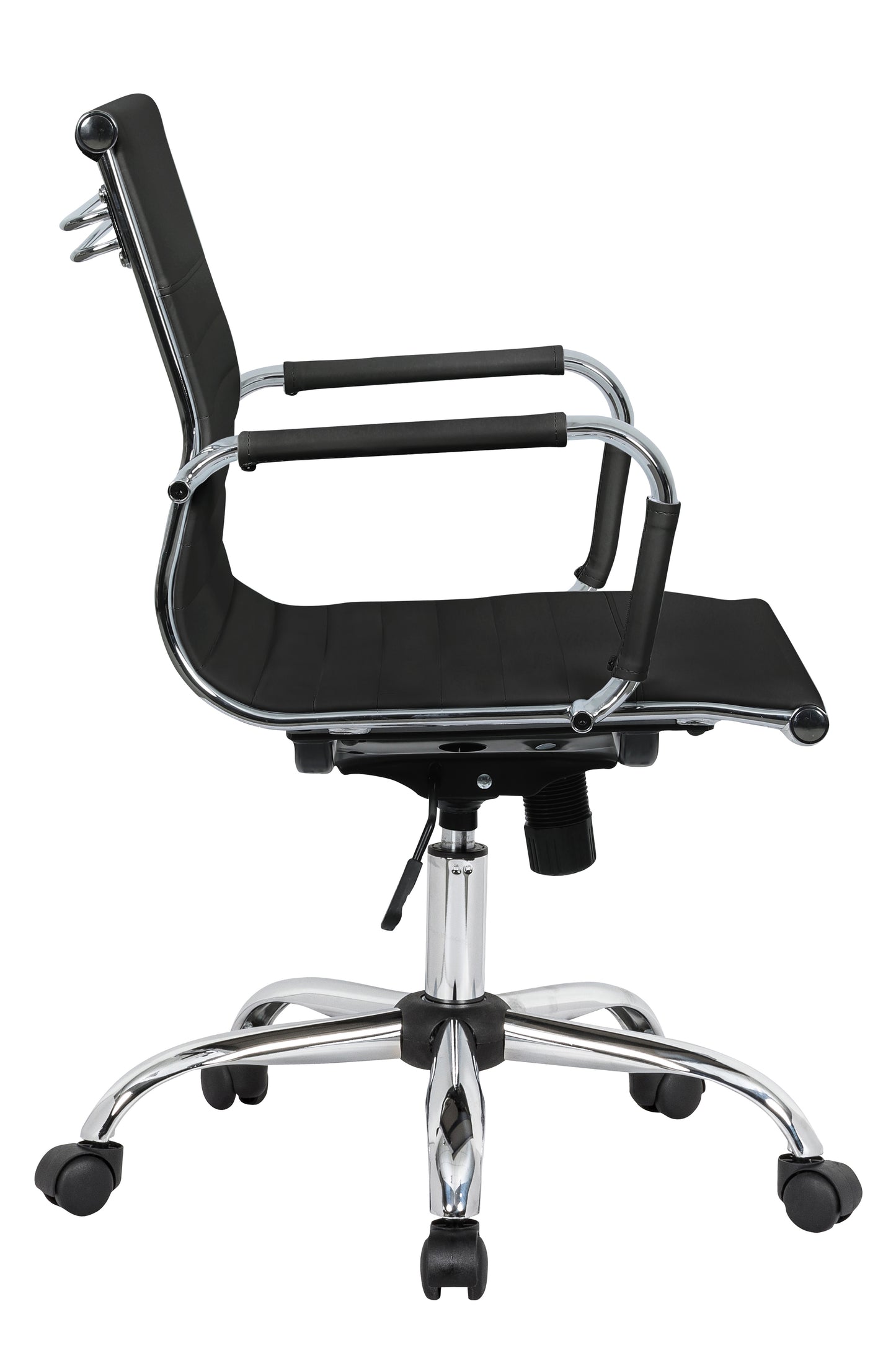 Harris Mid-Back Leather Adjustable  Office Conference Chair with Armrests
