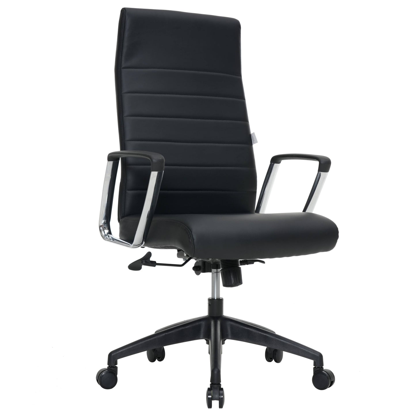 Hilton High-Back Leather Office Chair Adjustable Seat Height in Nylon