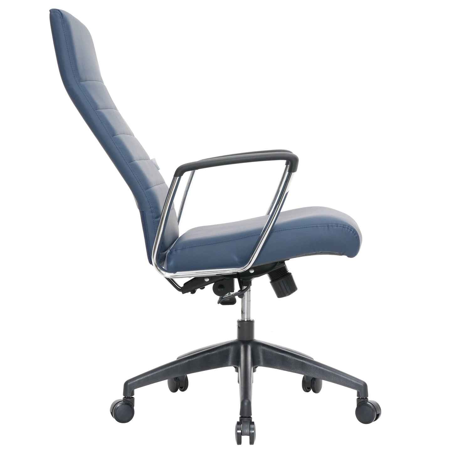 Hilton High-Back Leather Office Chair Adjustable Seat Height in Nylon