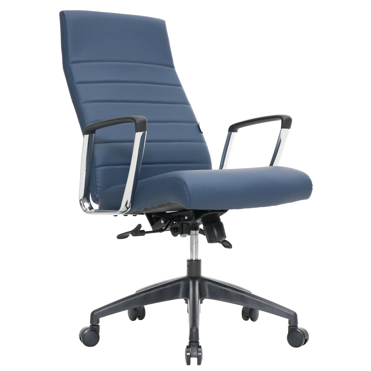 Hilton High-Back Leather Office Chair Adjustable Seat Height in Nylon