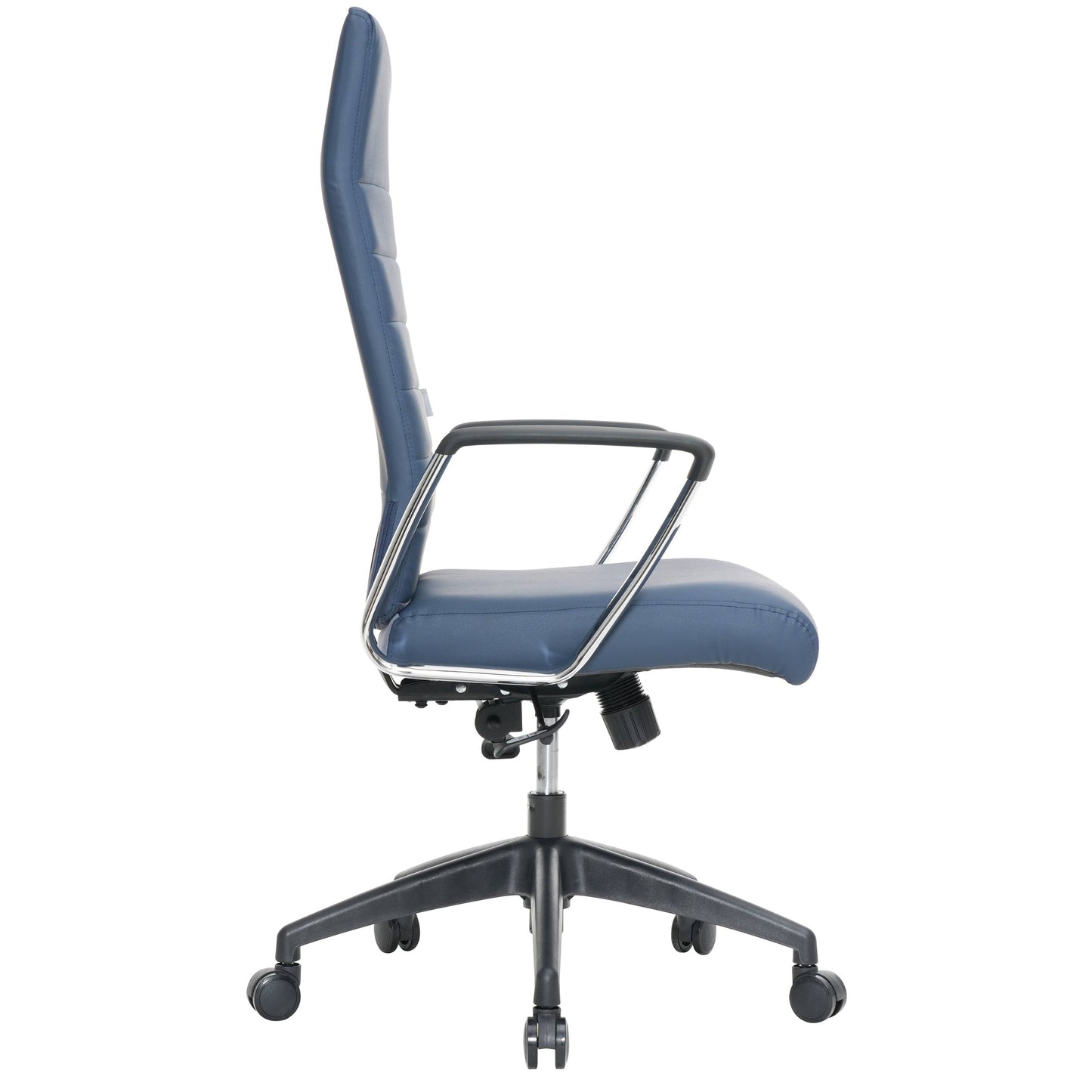 Hilton High-Back Leather Office Chair Adjustable Seat Height in Nylon