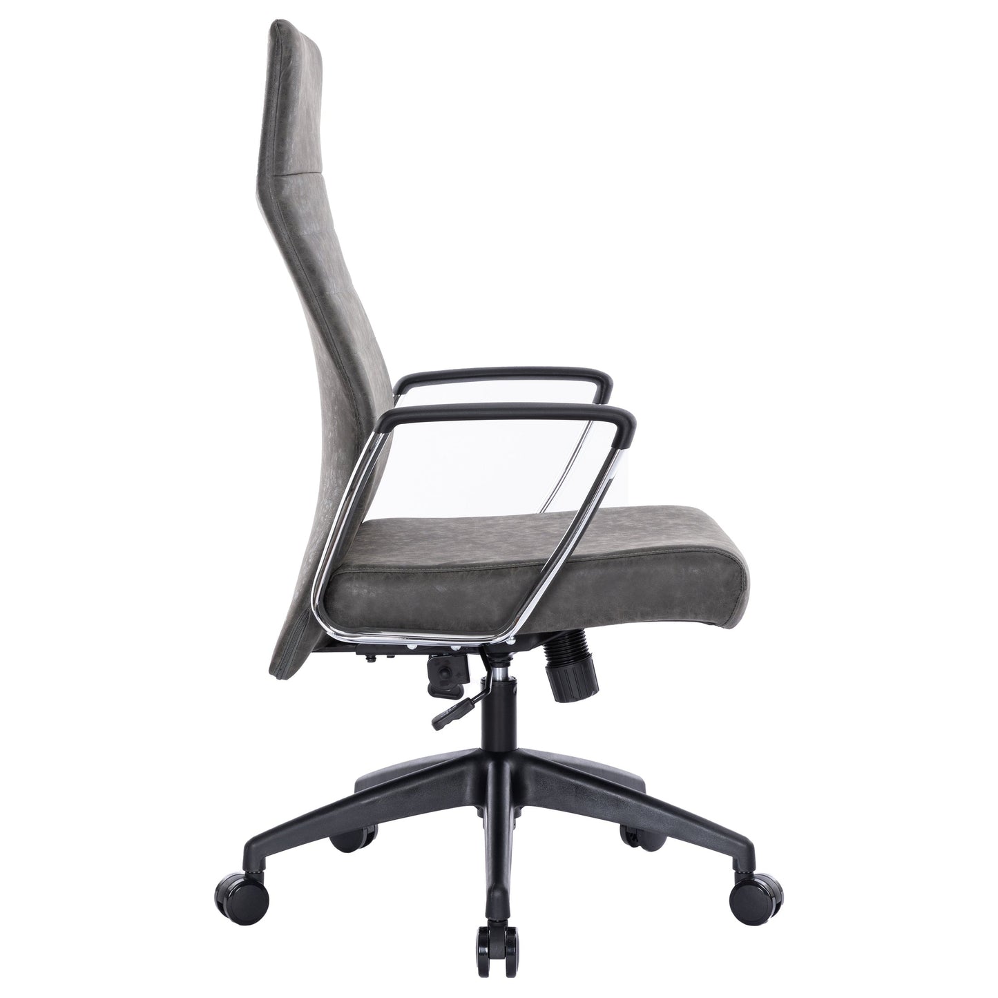 Hilton High-Back Leather Office Chair Adjustable Seat Height in Nylon