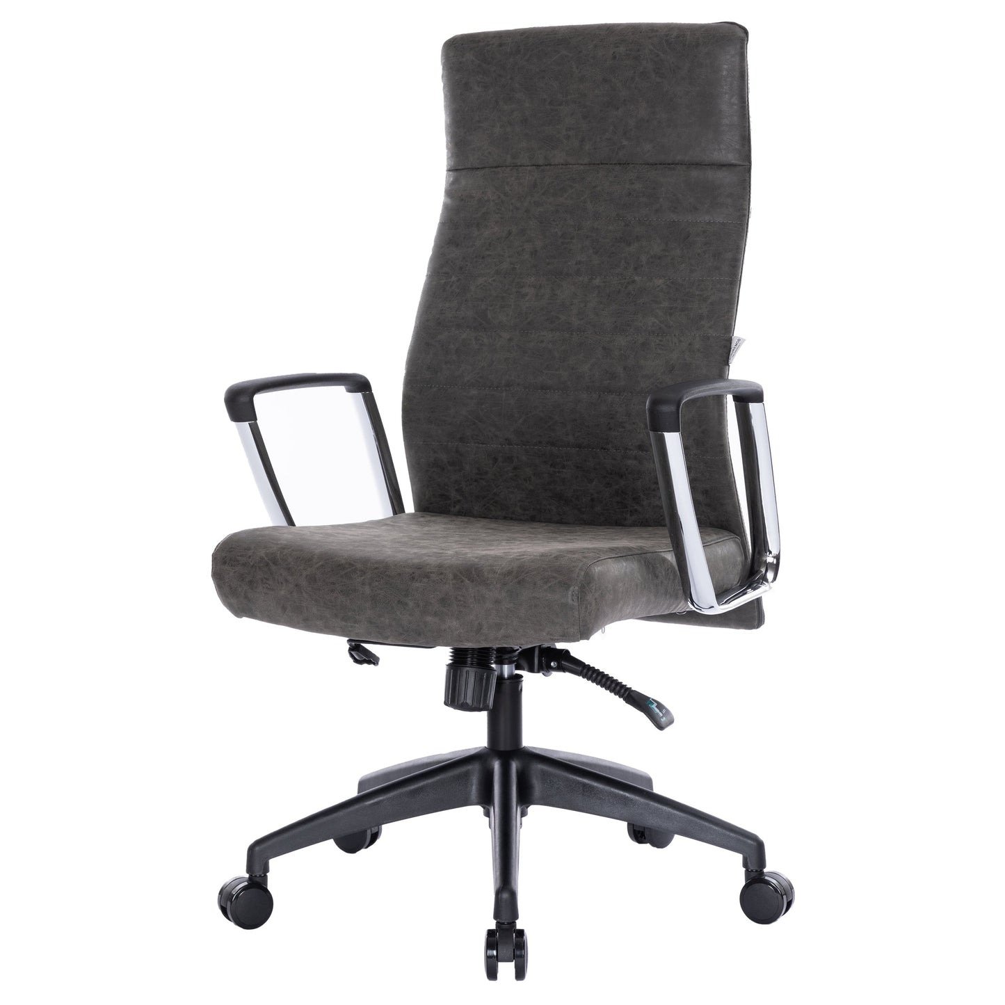 Hilton High-Back Leather Office Chair Adjustable Seat Height in Nylon