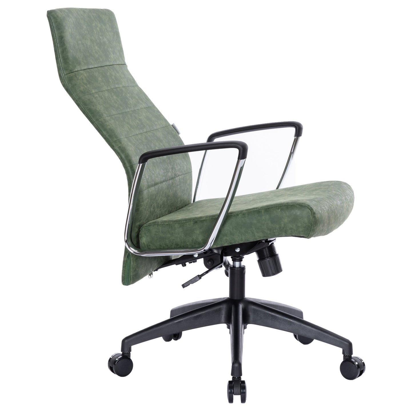 Hilton High-Back Leather Office Chair Adjustable Seat Height in Nylon