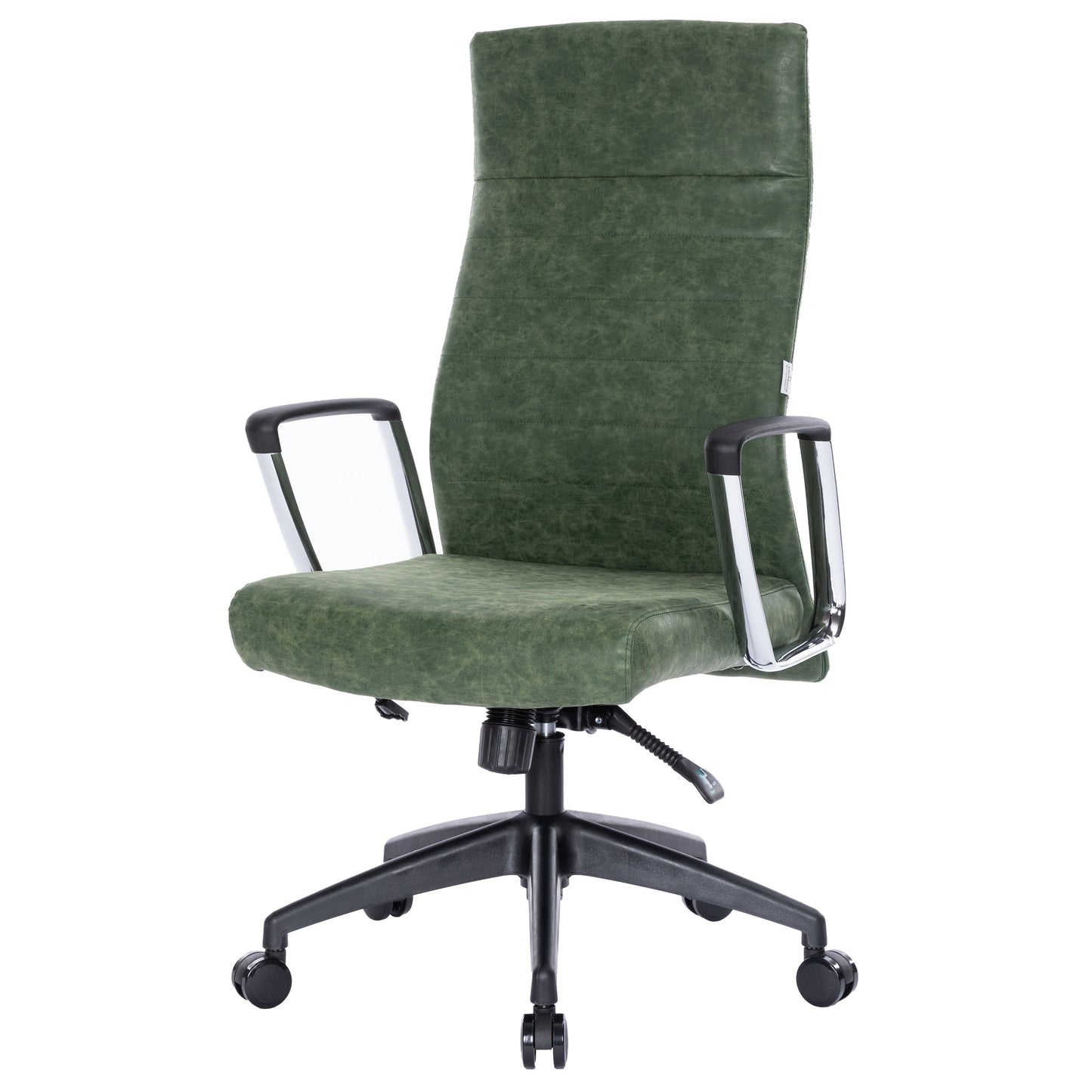 Hilton High-Back Leather Office Chair Adjustable Seat Height in Nylon