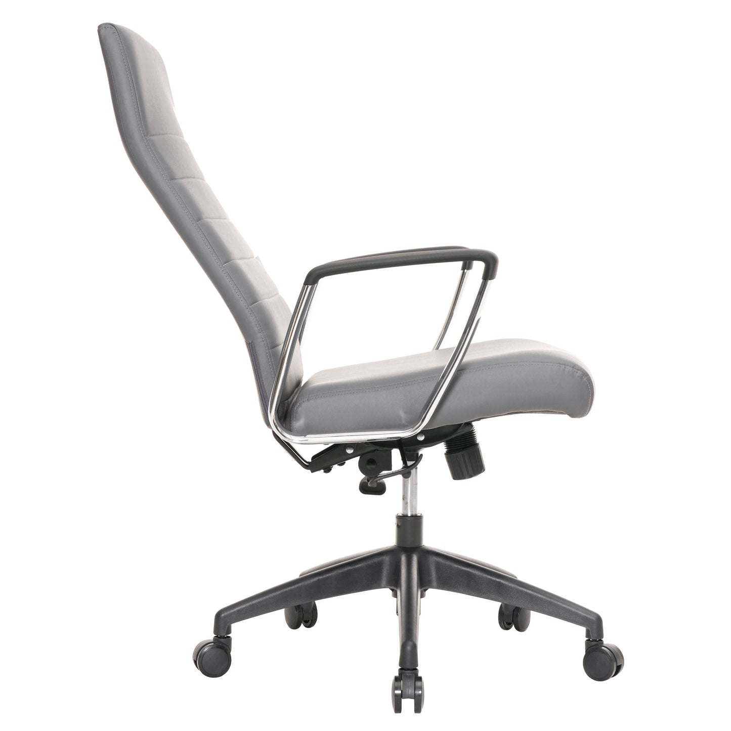 Hilton High-Back Leather Office Chair Adjustable Seat Height in Nylon