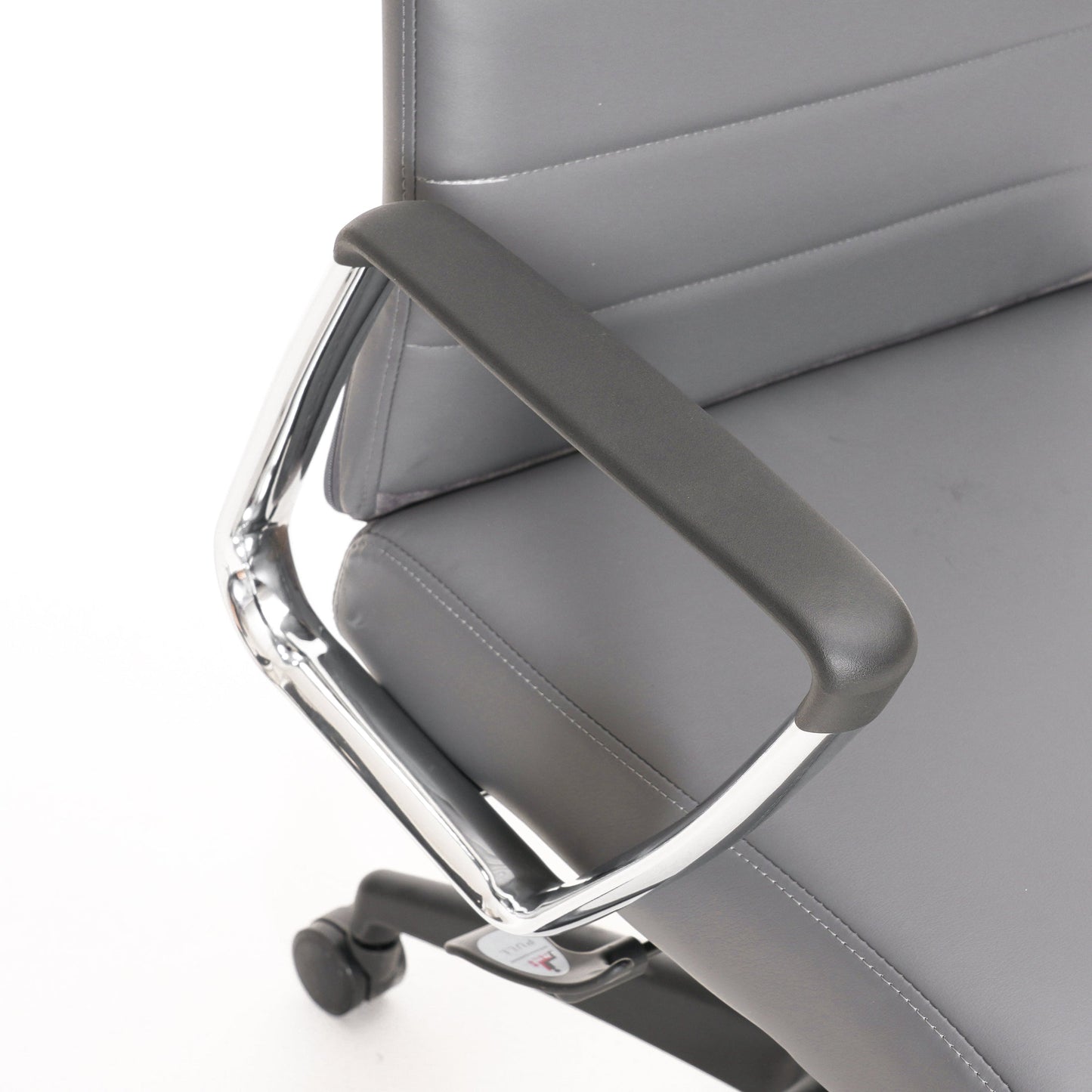 Hilton High-Back Leather Office Chair Adjustable Seat Height in Nylon