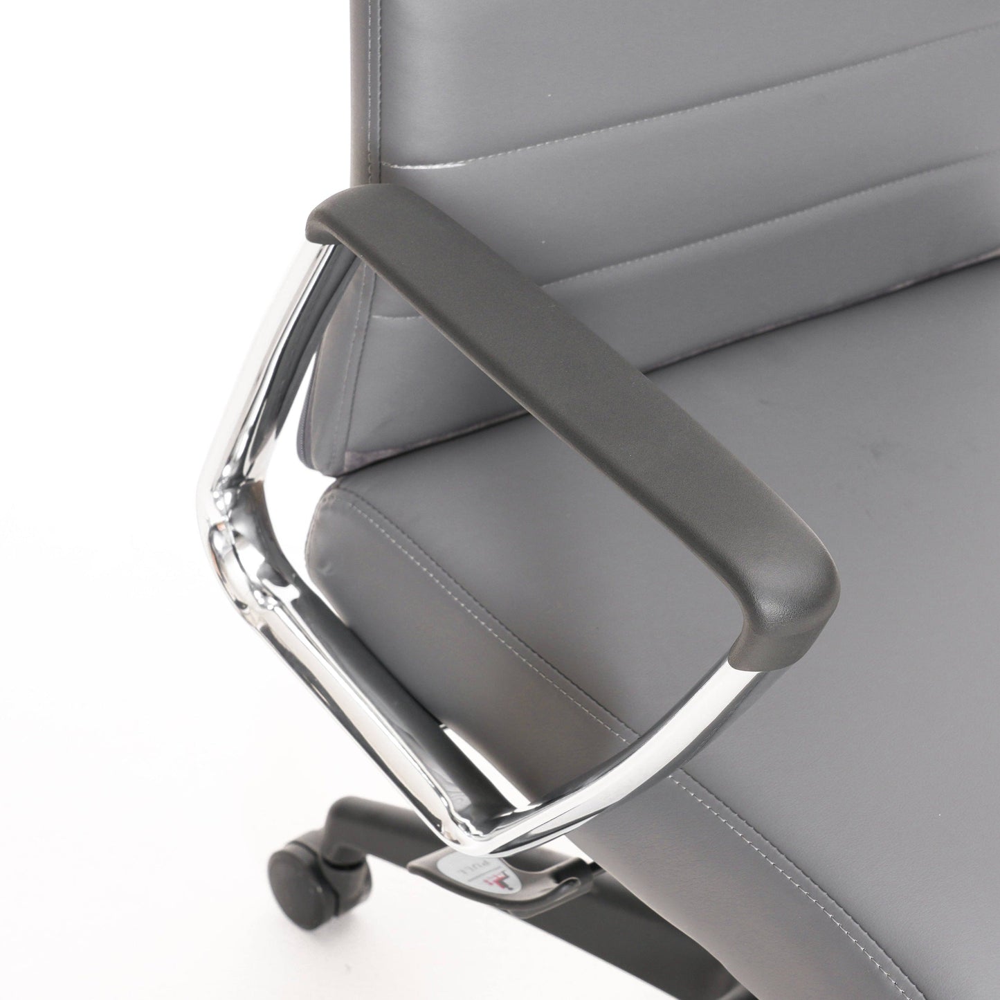 Hilton High-Back Leather Office Chair Adjustable Seat Height in Nylon