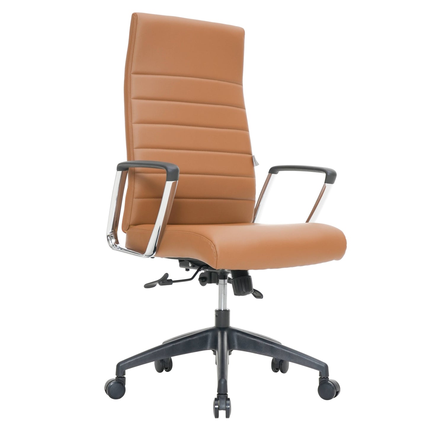 Hilton High-Back Leather Office Chair Adjustable Seat Height in Nylon