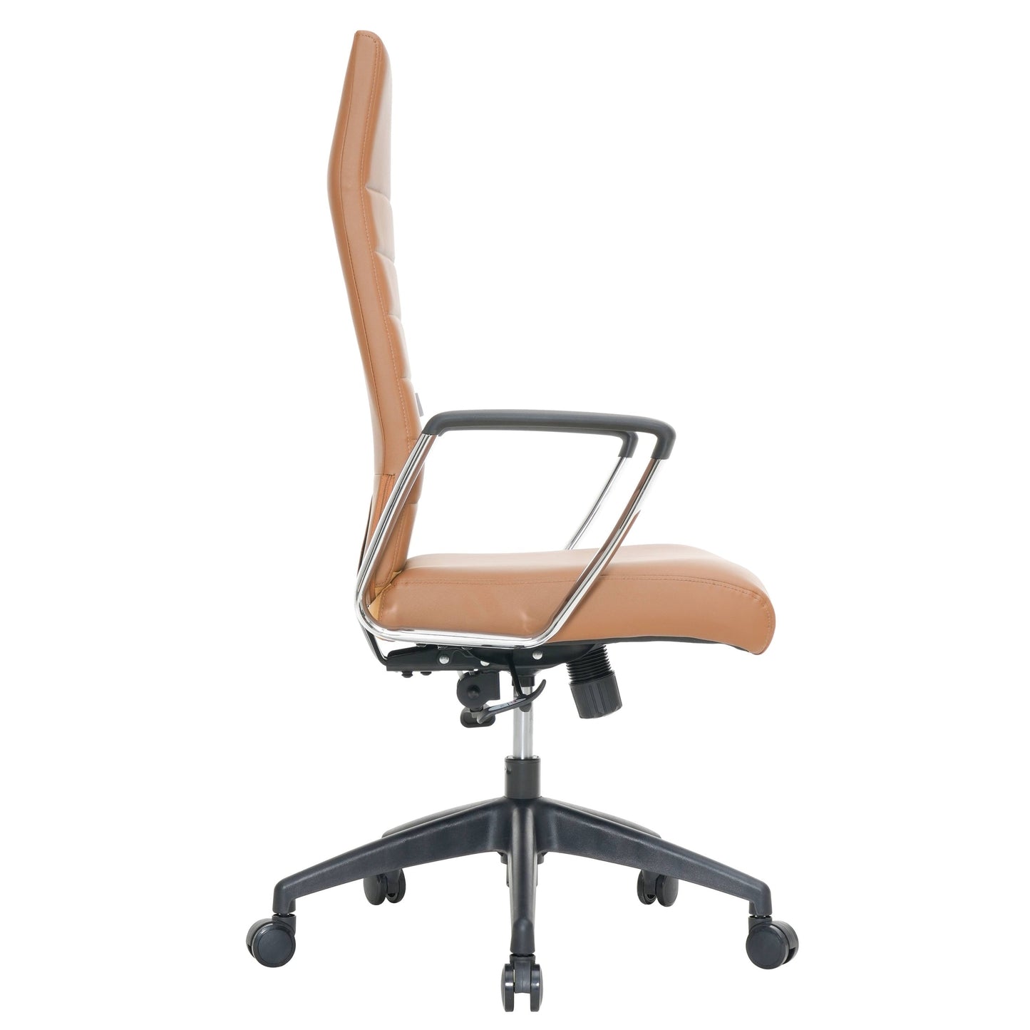 Hilton High-Back Leather Office Chair Adjustable Seat Height in Nylon