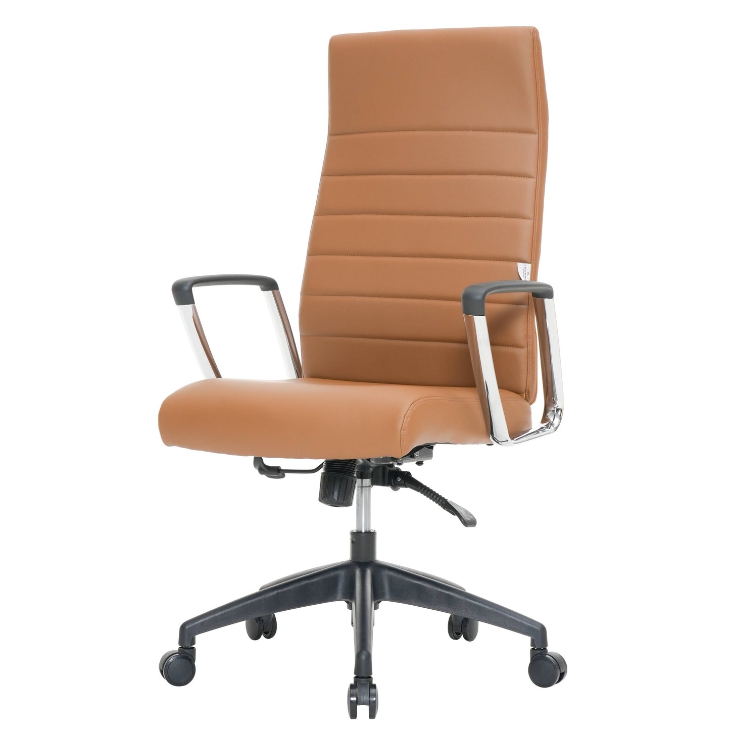 Hilton High-Back Leather Office Chair Adjustable Seat Height in Nylon