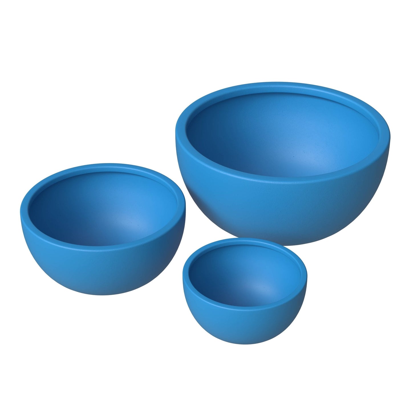 Iris Modern 3-Piece Round Planter Pot  Set in Fiberstone and Clay Weather Resistant Design